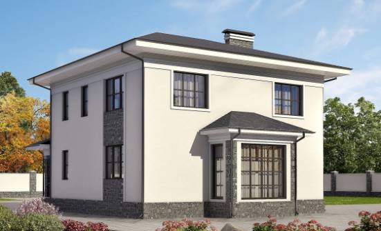 155-011-П Проект двухэтажного дома, доступный загородный дом из теплоблока Черкесск | Проекты домов от House Expert