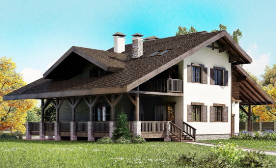 270-001-Л Проект двухэтажного дома мансардой и гаражом, простой домик из кирпича Черкесск | Проекты домов от House Expert