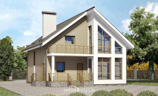 170-006-Л Проект двухэтажного дома мансардой, компактный загородный дом из газобетона Карачаевск | Проекты домов от House Expert