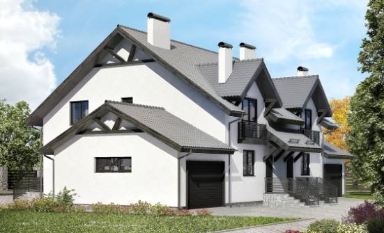 290-003-П Проект двухэтажного дома с мансардой, огромный дом из газобетона Черкесск | Проекты домов от House Expert