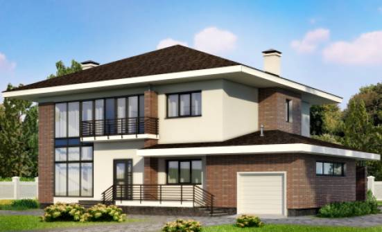 275-002-П Проект двухэтажного дома, гараж, современный домик из кирпича Черкесск | Проекты домов от House Expert