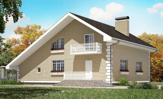 190-005-П Проект двухэтажного дома мансардой и гаражом, красивый загородный дом из теплоблока Черкесск | Проекты домов от House Expert