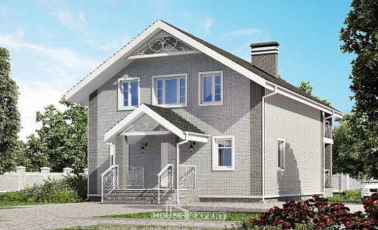 150-007-П Проект двухэтажного дома мансардой, компактный домик из блока Черкесск | Проекты домов от House Expert