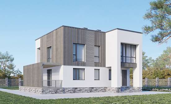 150-017-П Проект двухэтажного дома, недорогой коттедж из пеноблока Черкесск | Проекты домов от House Expert