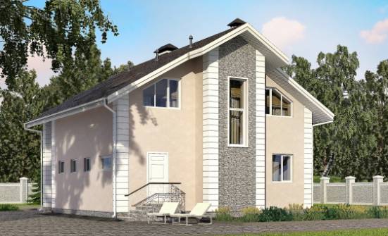 150-002-П Проект двухэтажного дома мансардный этаж, гараж, уютный коттедж из газобетона Черкесск | Проекты домов от House Expert