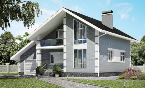 190-006-Л Проект двухэтажного дома с мансардным этажом и гаражом, средний дом из пеноблока Черкесск | Проекты домов от House Expert