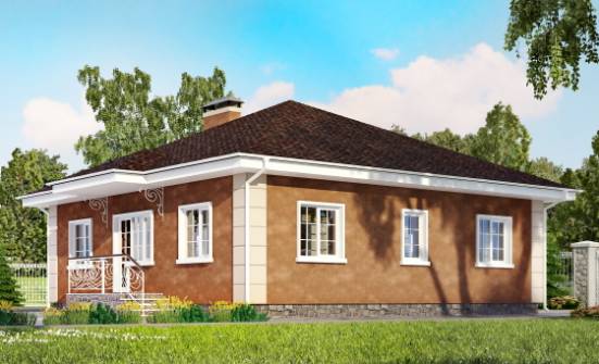 100-001-Л Проект одноэтажного дома, классический коттедж из блока Карачаевск | Проекты домов от House Expert