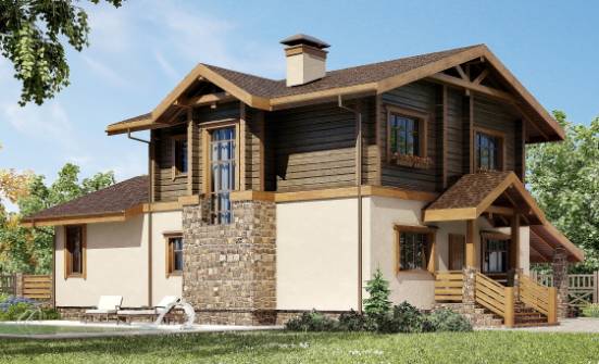 170-004-П Проект двухэтажного дома с мансардным этажом и гаражом, классический домик из пеноблока из дерева Черкесск | Проекты домов от House Expert