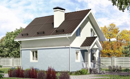 095-002-П Проект двухэтажного дома с мансардным этажом, бюджетный загородный дом из твинблока Карачаевск | Проекты домов от House Expert
