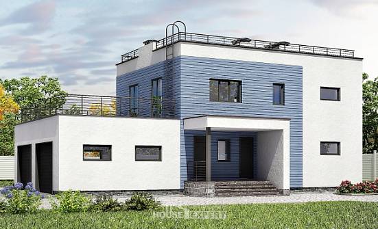 180-012-Л Проект двухэтажного дома и гаражом, просторный домик из кирпича Карачаевск | Проекты домов от House Expert