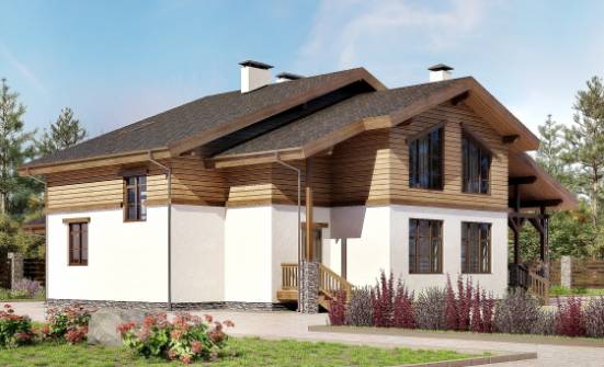 210-006-П Проект двухэтажного дома с мансардным этажом, уютный коттедж из кирпича Карачаевск | Проекты домов от House Expert