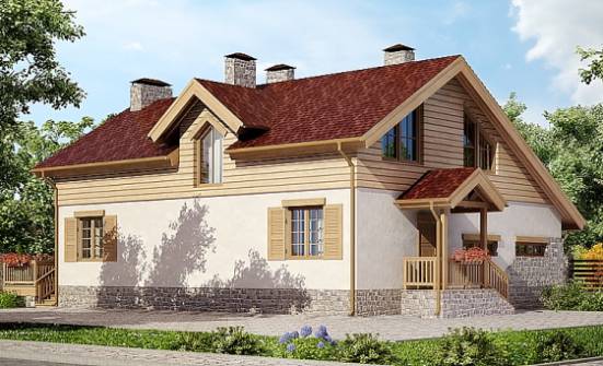 165-002-П Проект двухэтажного дома мансардой, гараж, доступный коттедж из твинблока Карачаевск | Проекты домов от House Expert