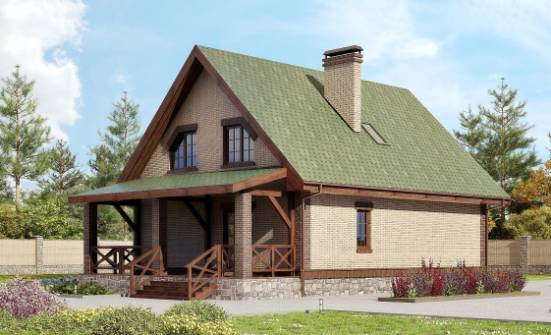 160-011-П Проект двухэтажного дома мансардой, бюджетный коттедж из поризованных блоков Черкесск | Проекты домов от House Expert