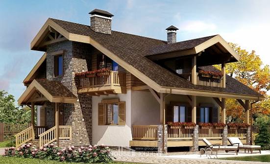 150-004-П Проект двухэтажного дома с мансардой, уютный коттедж из бризолита Карачаевск | Проекты домов от House Expert