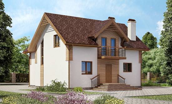 150-009-П  Проект двухэтажного дома с мансардой, скромный домик из арболита Черкесск | Проекты домов от House Expert
