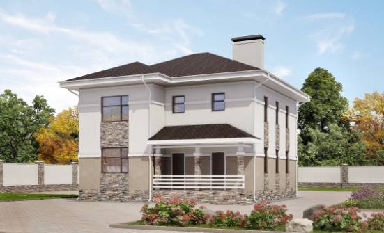 150-014-П Проект двухэтажного дома, современный домик из газосиликатных блоков Черкесск | Проекты домов от House Expert