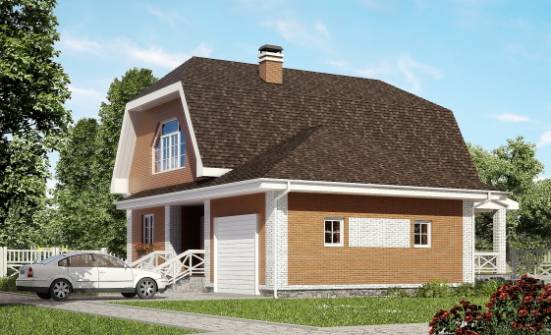 160-006-П Проект двухэтажного дома с мансардой, гараж, современный коттедж из блока Карачаевск | Проекты домов от House Expert