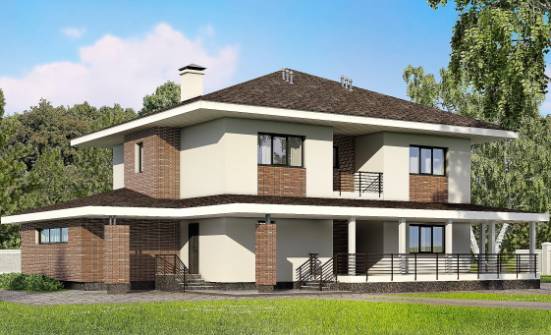 275-002-П Проект двухэтажного дома, гараж, современный домик из кирпича Черкесск | Проекты домов от House Expert
