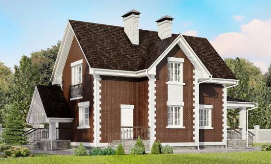 190-003-Л Проект двухэтажного дома с мансардным этажом и гаражом, средний домик из пеноблока Карачаевск | Проекты домов от House Expert
