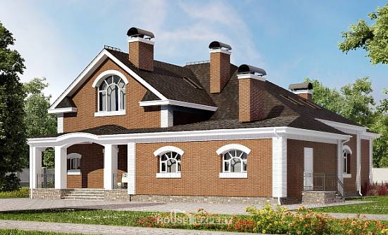 400-003-П Проект двухэтажного дома мансардный этаж, классический загородный дом из керамзитобетонных блоков Карачаевск | Проекты домов от House Expert