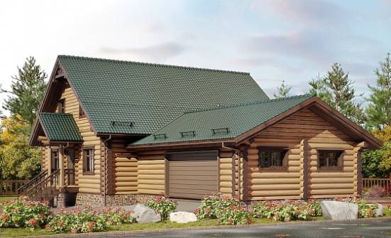 270-002-П Проект двухэтажного дома с мансардой, гараж, просторный домик из дерева Черкесск | Проекты домов от House Expert