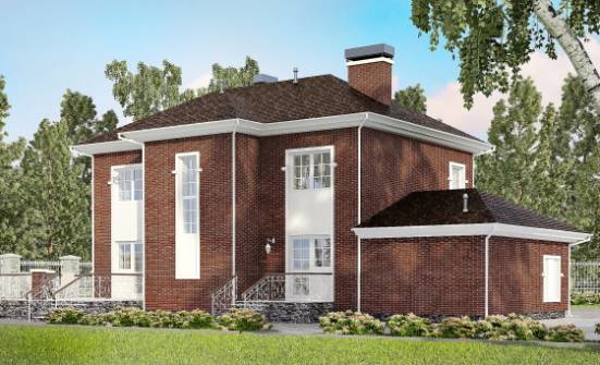 180-006-Л Проект двухэтажного дома, гараж, классический коттедж из кирпича Карачаевск | Проекты домов от House Expert