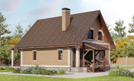 160-011-Л Проект двухэтажного дома мансардный этаж, классический домик из пеноблока Карачаевск | Проекты домов от House Expert