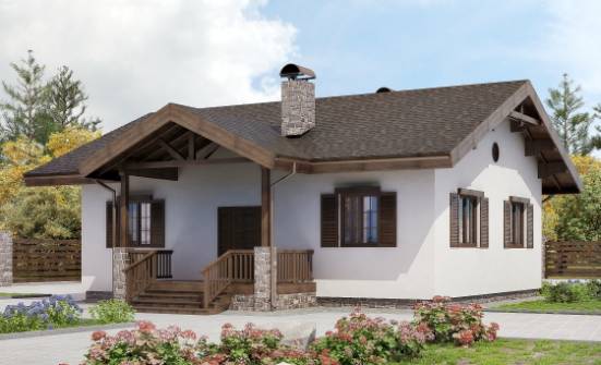 090-002-П Проект одноэтажного дома, небольшой дом из кирпича Черкесск | Проекты домов от House Expert