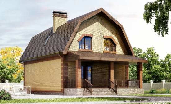 130-005-Л Проект двухэтажного дома мансардный этаж, экономичный дом из бризолита Черкесск | Проекты домов от House Expert