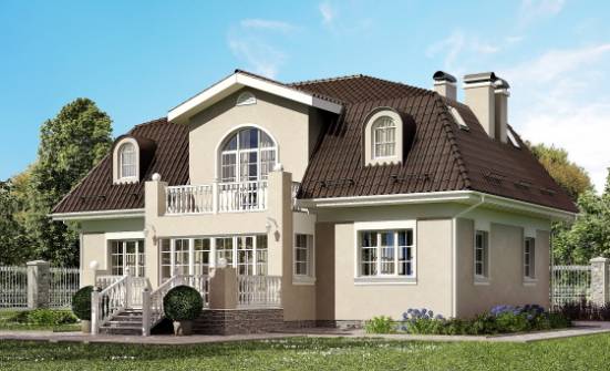 210-001-Л Проект двухэтажного дома с мансардой, уютный домик из пеноблока Карачаевск | Проекты домов от House Expert