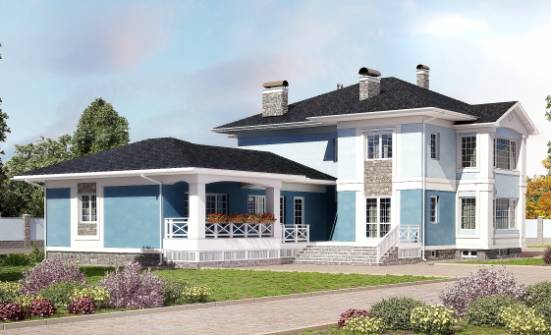 620-001-П Проект трехэтажного дома, гараж, большой домик из твинблока Карачаевск | Проекты домов от House Expert