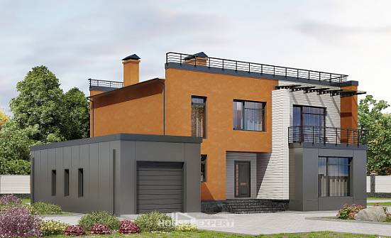 260-002-Л Проект двухэтажного дома, гараж, огромный коттедж из газобетона Карачаевск | Проекты домов от House Expert