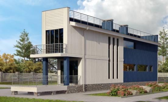 100-003-П Проект двухэтажного дома, доступный загородный дом из теплоблока Карачаевск | Проекты домов от House Expert