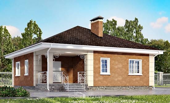 100-001-Л Проект одноэтажного дома, классический коттедж из блока Карачаевск | Проекты домов от House Expert