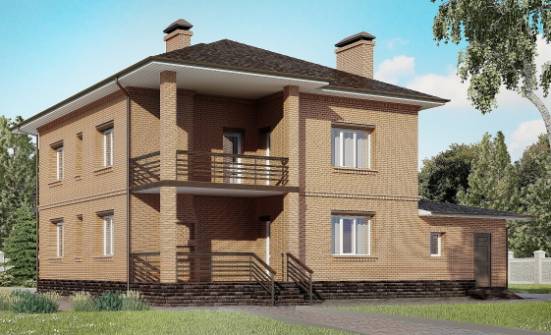 245-003-Л Проект двухэтажного дома, гараж, современный загородный дом из кирпича Черкесск | Проекты домов от House Expert