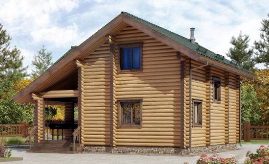 110-005-П Проект двухэтажного дома мансардный этаж, недорогой домик из бревен Карачаевск | Проекты домов от House Expert