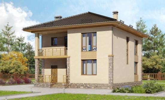 170-005-Л Проект двухэтажного дома, современный дом из арболита Карачаевск | Проекты домов от House Expert
