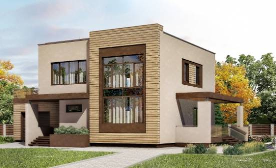 220-003-Л Проект двухэтажного дома и гаражом, красивый дом из блока Черкесск | Проекты домов от House Expert
