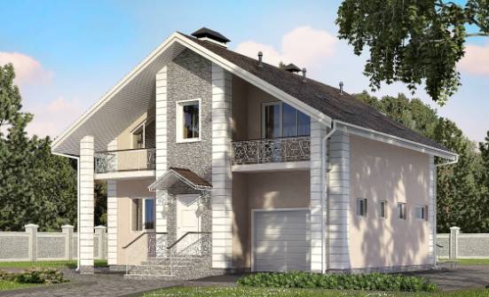 150-002-П Проект двухэтажного дома мансардный этаж, гараж, уютный коттедж из газобетона Черкесск | Проекты домов от House Expert
