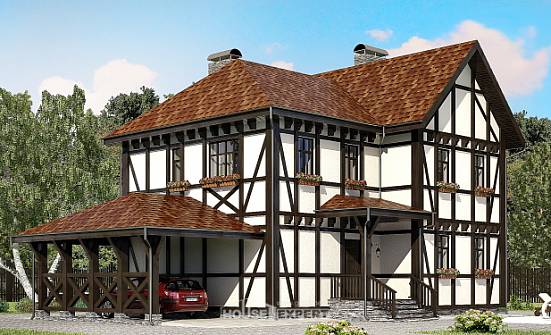 180-004-Л Проект двухэтажного дома мансардный этаж и гаражом, компактный загородный дом из кирпича Черкесск | Проекты домов от House Expert