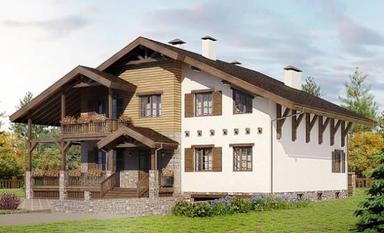 400-004-П Проект трехэтажного дома мансардой, гараж, огромный дом из кирпича Черкесск | Проекты домов от House Expert
