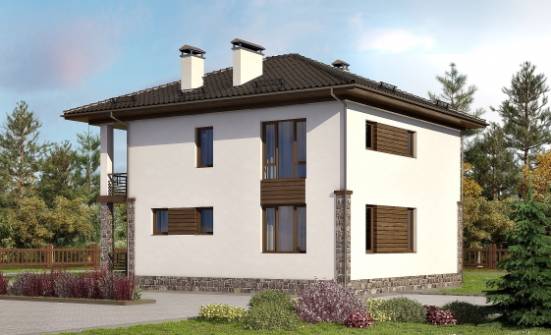 170-005-П Проект двухэтажного дома, небольшой загородный дом из поризованных блоков Карачаевск | Проекты домов от House Expert
