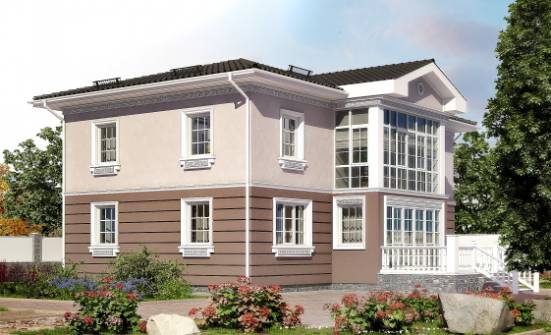 210-005-П Проект двухэтажного дома, современный загородный дом из теплоблока Черкесск | Проекты домов от House Expert