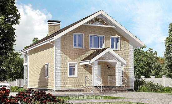 150-007-Л Проект двухэтажного дома с мансардой, компактный загородный дом из теплоблока Карачаевск | Проекты домов от House Expert