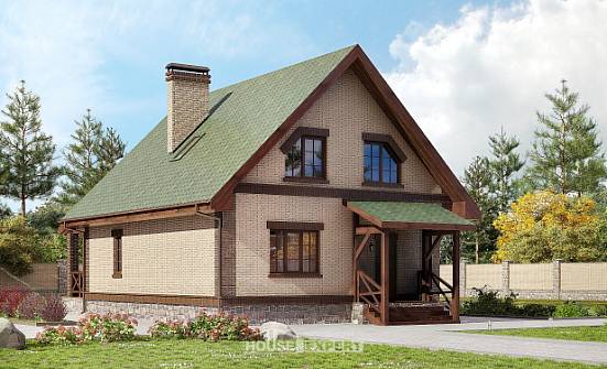 160-011-П Проект двухэтажного дома мансардой, бюджетный коттедж из поризованных блоков Черкесск | Проекты домов от House Expert