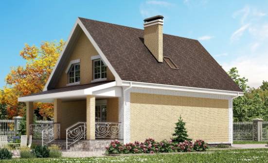 130-004-П Проект двухэтажного дома с мансардой, бюджетный коттедж из твинблока Черкесск | Проекты домов от House Expert