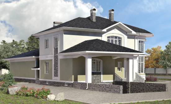 620-001-Л Проект трехэтажного дома, гараж, классический домик из арболита Черкесск | Проекты домов от House Expert