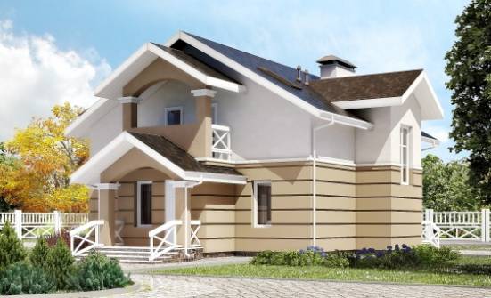 155-009-П Проект двухэтажного дома с мансардой, экономичный дом из пеноблока Черкесск | Проекты домов от House Expert