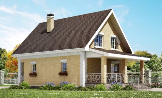 130-004-П Проект двухэтажного дома с мансардой, бюджетный коттедж из твинблока Черкесск | Проекты домов от House Expert