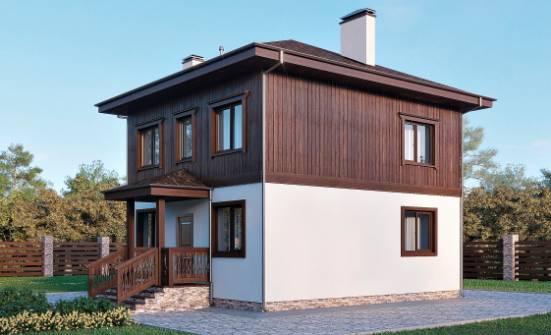 100-006-Л Проект двухэтажного дома, современный загородный дом из теплоблока Карачаевск | Проекты домов от House Expert